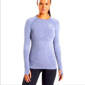 Gymshark Vital Seamless Long Sleeve top - Steel Blue Marled